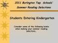 2011 Burlington Twp. Schools  Summer Reading Selections PowerPoint PPT Presentation