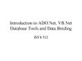 Introduction to ADO.Net, VB.Net Database Tools and Data Binding PowerPoint PPT Presentation