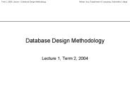 Database Design Methodology