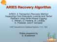 ARIES Recovery Algorithm PowerPoint PPT Presentation