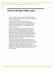 Service Design Study notes