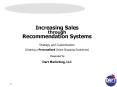 Increasing Sales through Recommendation Systems Strategy and PowerPoint PPT Presentation