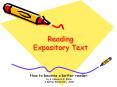 Reading Expository Text PowerPoint PPT Presentation