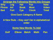 Arrange the Following Words Into Groups