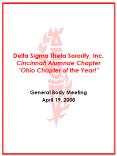 Delta Sigma Theta Sorority, Inc. Cincinnati Alumnae Chapter Ohio Chapter of the Year! PowerPoint PPT Presentation