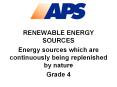 RENEWABLE ENERGY SOURCES Energy sources which are PowerPoint PPT Presentation