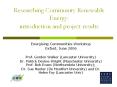 Researching Community Renewable Energy: introduction and project results PowerPoint PPT Presentation