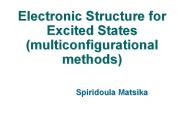 Electronic Structure for Excited States (multiconfigurational methods)