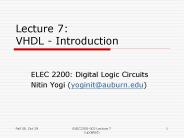 Lecture 7: VHDL - Introduction