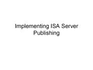 Implementing ISA Server Publishing