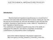 ELECTROCHEMICAL IMPEDANCE SPECTROSCOPY.