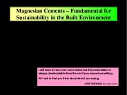 Magnesian Cements 