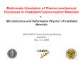 Multi-scale Simulation of Thermo-mechanical Processes in Irradiated Fission-reactor Materials or… ‘Microstructure and Deformation Physics’ of Irradiated Materials  2008 CMSN Team Working Meeting Santa Fe Sep. 4-5, 2008 PowerPoint PPT Presentation