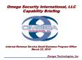 Omega Security International, LLC Capability Briefing PowerPoint PPT Presentation