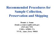 Recommended Procedures for Sample Collection, Preservation and Shipping