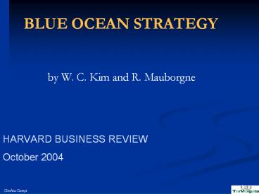 BLUE OCEAN STRATEGY
