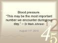 Blood pressure. This may be the most important number we encounter during our day. – Dr Mark Johnson PowerPoint PPT Presentation