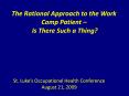 The Rational Approach to the Work Comp Patient – Is There Such a Thing? PowerPoint PPT Presentation