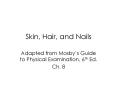 Skin, Hair, and Nails PowerPoint PPT Presentation