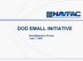 DOD EMALL INITIATIVE Small Business Forum July 7, 2005 What PowerPoint PPT Presentation