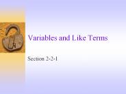 Variables and Like Terms