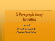 5 Paragraph Essay Activities
