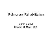 Pulmonary Rehabilitation