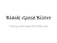 Black Goose Bistro PowerPoint PPT Presentation