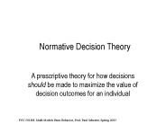 Normative Decision Theory