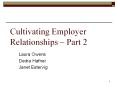 Cultivating Employer Relationships   Part 2 Laura Owens PowerPoint PPT Presentation