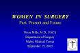 WOMEN IN SURGERY Past, Present and Future PowerPoint PPT Presentation