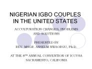NIGERIAN IGBO COUPLES IN THE UNITED STATES