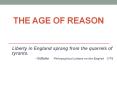 The Age of Reason PowerPoint PPT Presentation