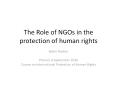 The Role of NGOs in the protection of human rights PowerPoint PPT Presentation
