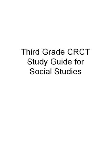 Third Grade CRCT Study Guide for Social Studies