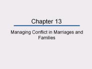 Managing Conflict in Marriages and Families