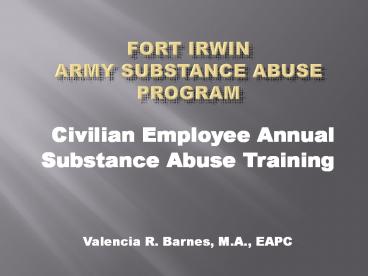 FORT IRWIN Army Substance Abuse Program