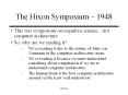 The Hixon Symposium  PowerPoint PPT Presentation