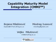 Capability Maturity Model Integration (CMMISM)