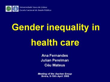 Gender inequality in health care