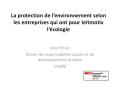 La protection de l’environnement selon les entreprises qui ont pour leitmotiv l’йcologie PowerPoint PPT Presentation