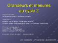 Grandeurs et mesures au cycle 2 PowerPoint PPT Presentation