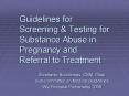 Guidelines for Screening & Testing for Substance Abuse in Pregnancy and Referral to Treatment PowerPoint PPT Presentation