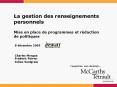 La gestion des renseignements personnels Mise en place de programmes et rйdaction de politiques PowerPoint PPT Presentation