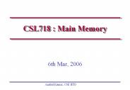 CSL718 : Main Memory