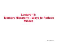 Lecture 13:  Memory Hierarchy