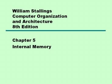 William Stallings Computer Organization and Architecture 8th Edition
