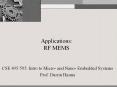 Applications: RF MEMS PowerPoint PPT Presentation