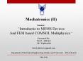 Mechatronics (II) Seminar:  Introductio to MEMS Devices And PowerPoint PPT Presentation