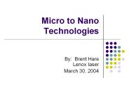 Micro to Nano Technologies